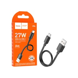 Hoco Cable X96 Hyper Type-c 27W 3A 25CM Black Hoco Cable X96 Hyper Type-c 27W 3A 25CM Black